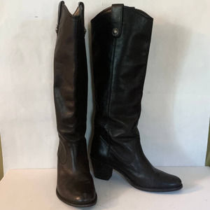 Frye Black Leather Cowboy Style Boots